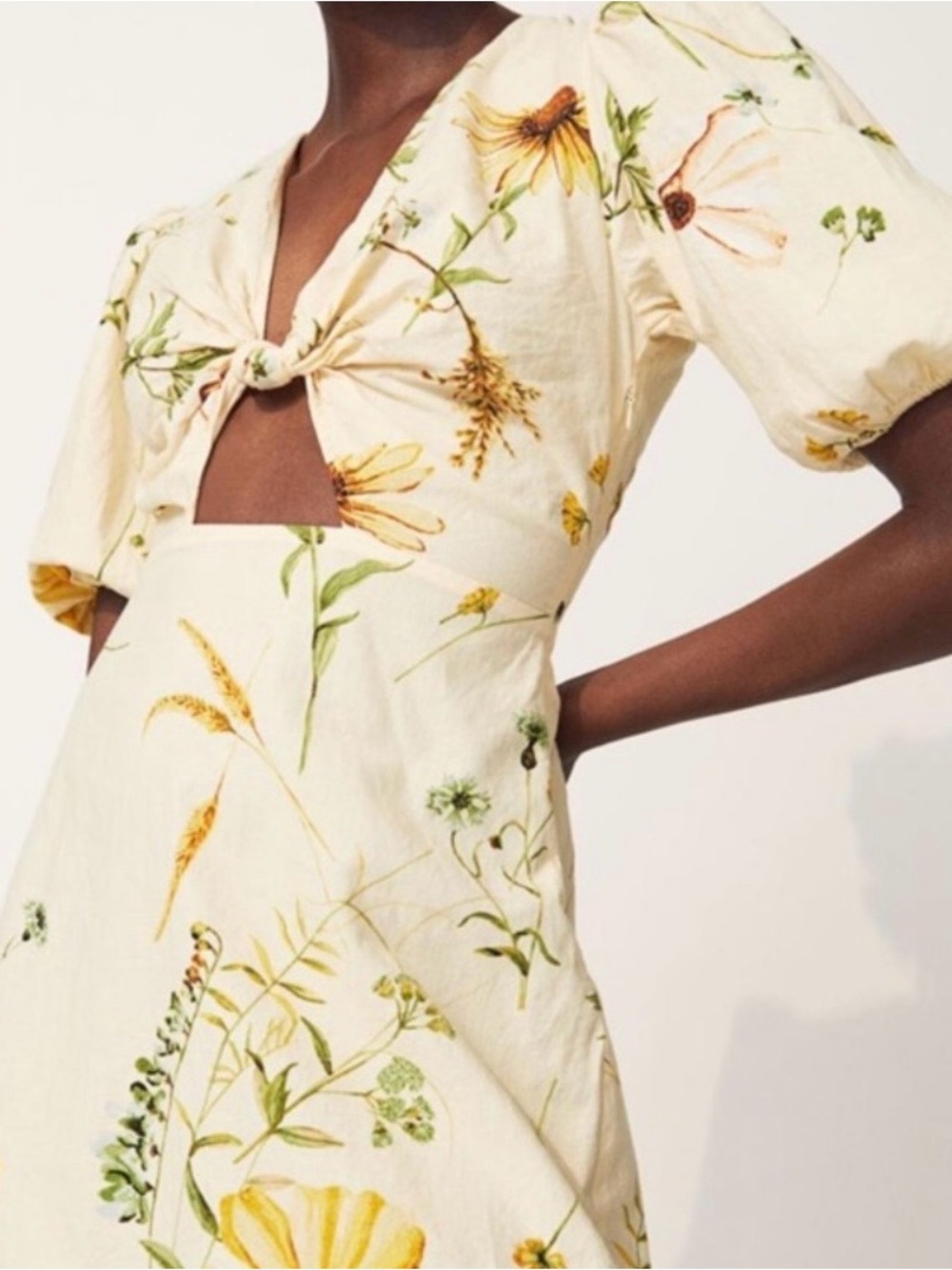 H&M Cut Out Mini Floral Dress NWOT